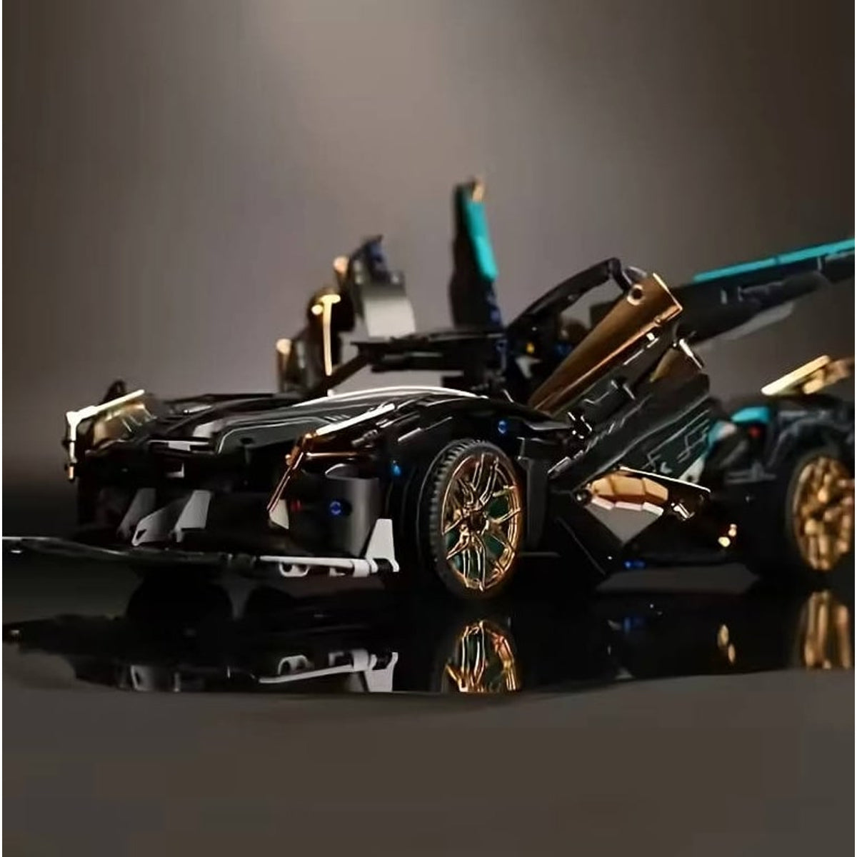1690-Piece V12 Model Car Building Block Set With Working Steering - Image 6