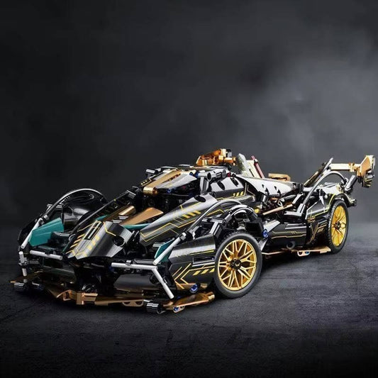 1690-Piece V12 Model Car Building Block Set With Working Steering - Image 2