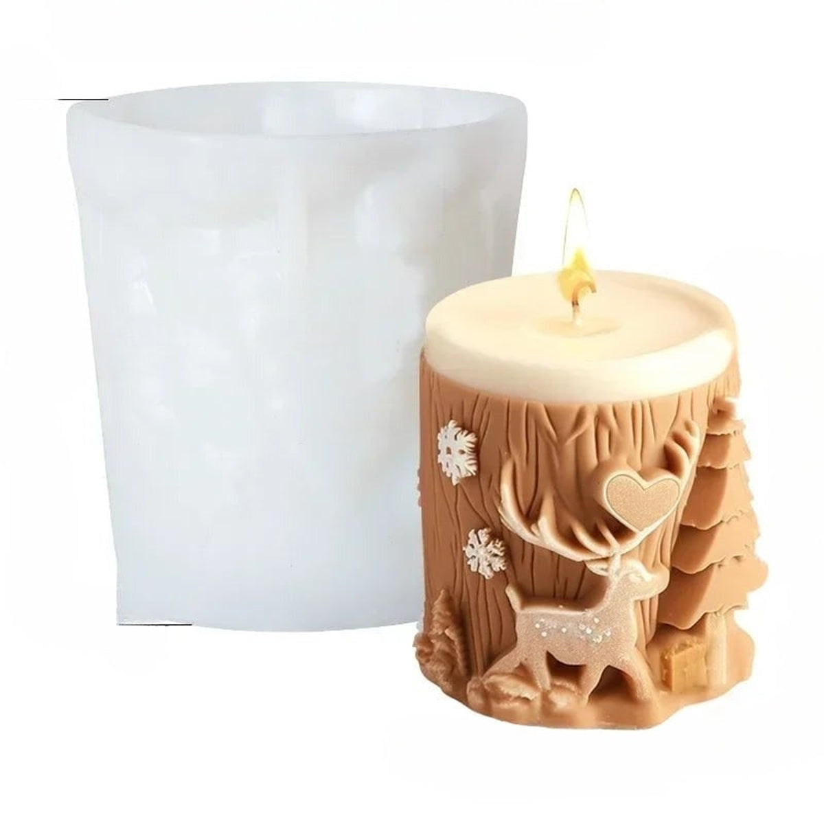3D Christmas Candle Mold With Elk Snowflake And Christmas Tree Designs - Image 11