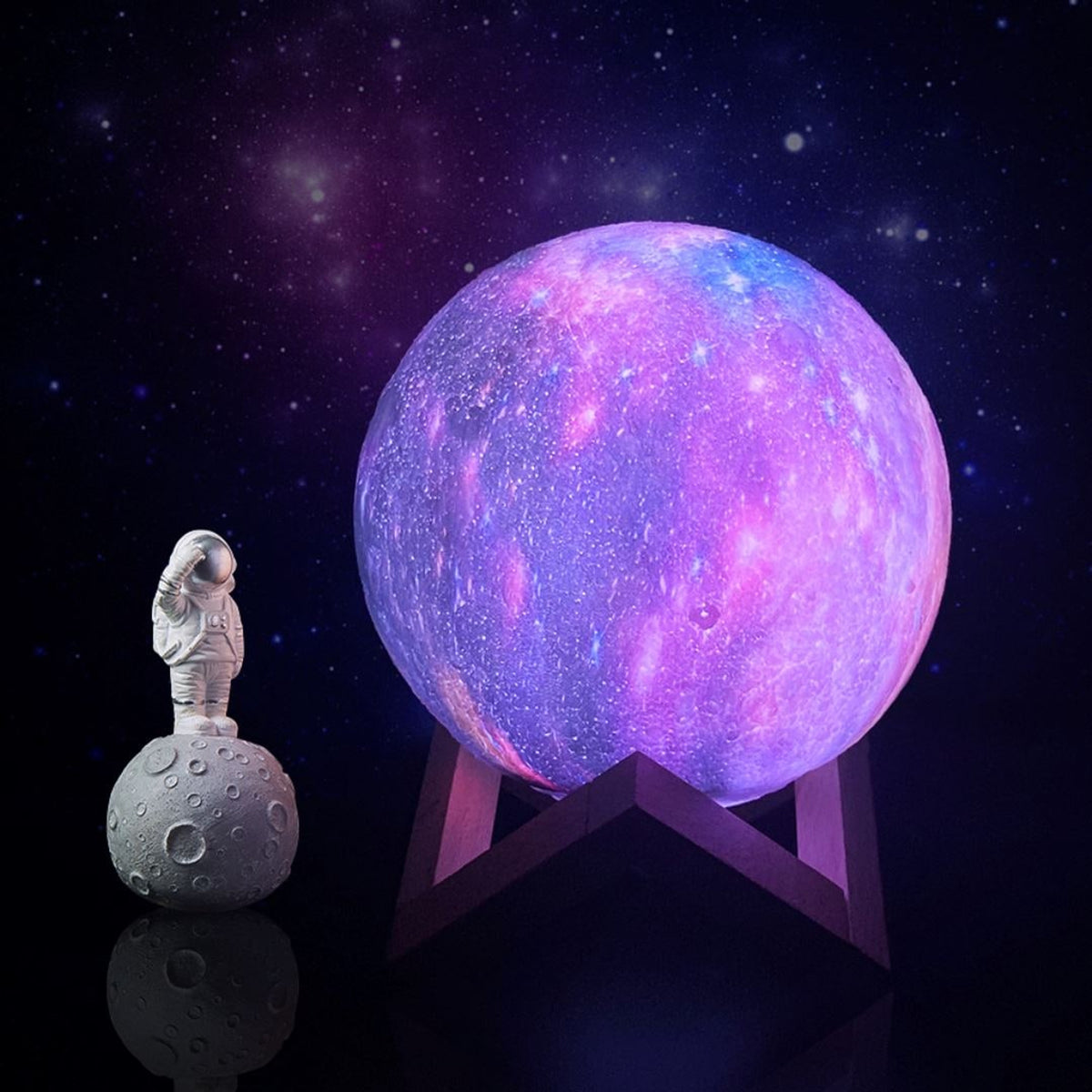 3D Galaxy Moon Lamp With Rechargeable LED Night Light - Image 8