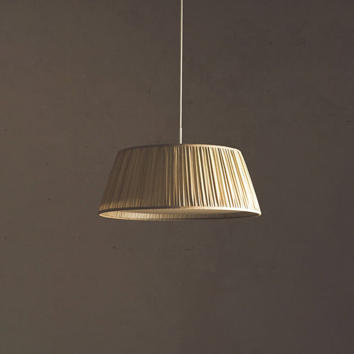 Beige Pleated Fabric Pendant Light With Adjustable Cord - Image 7