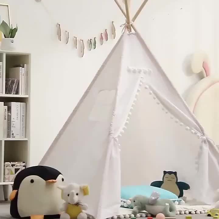 Children's Teepee Tent With Cosy Bear Print Play Hideout - Image 7