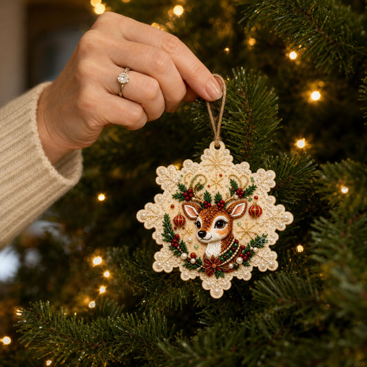 Christmas Ornament Kit With Snowflake Acrylic Shapes And Gem Decorations - Image 2