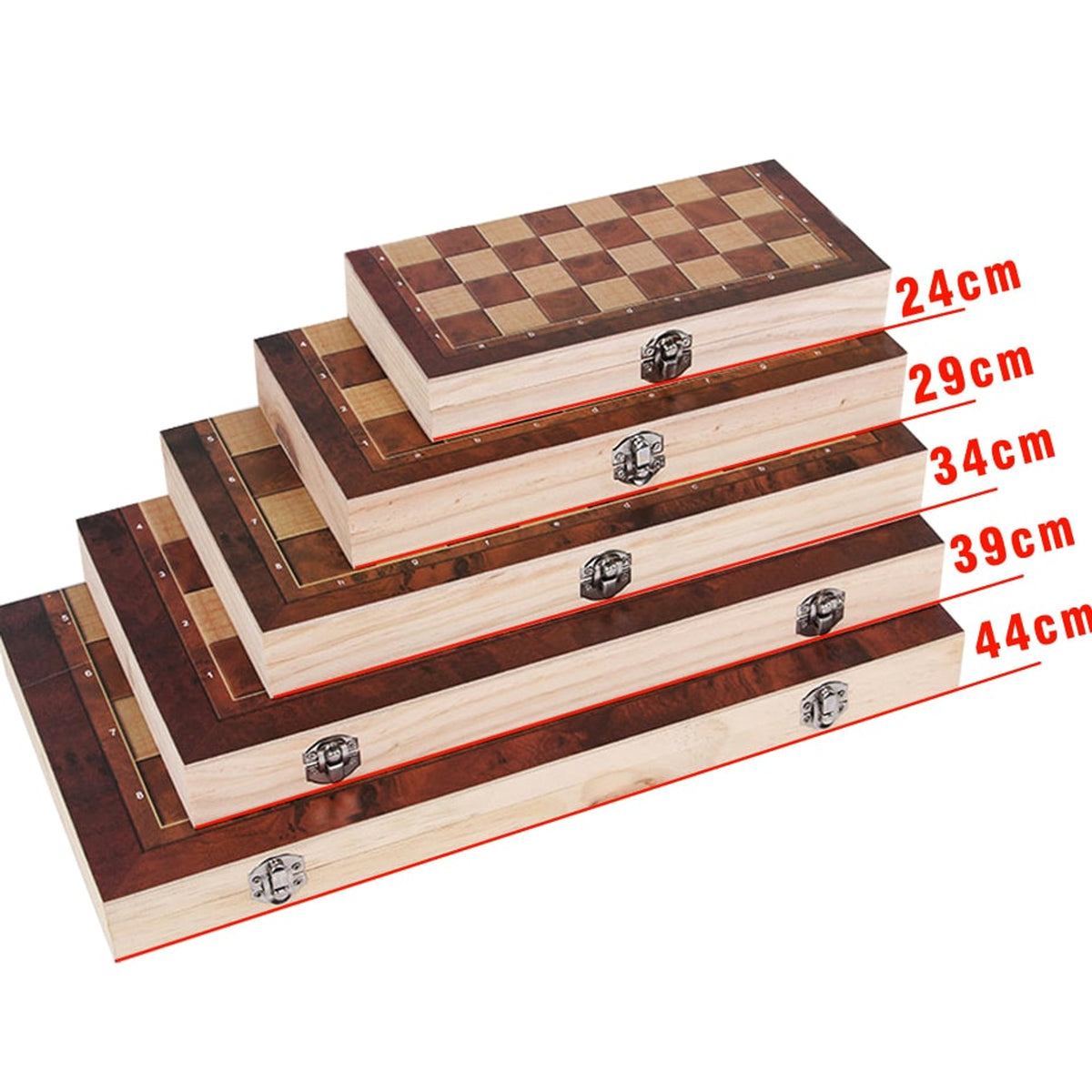 Christmas Travel Chess Set With Wooden Board 3-in-1 Games On-The-Go - Image 8