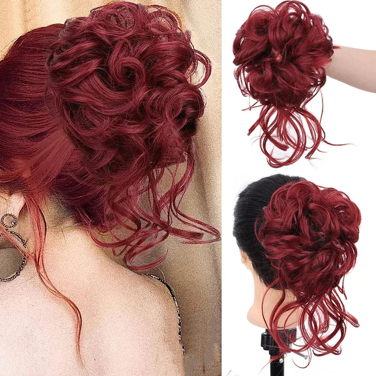 Curly Clip In Hair Bun For Instant Volume And Natural-Looking Updos - Image 18