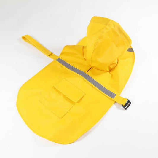 Dog Raincoat Hooded Poncho With Reflective Strip And Back Pocket Waterproof Rain Jacket - Image 2