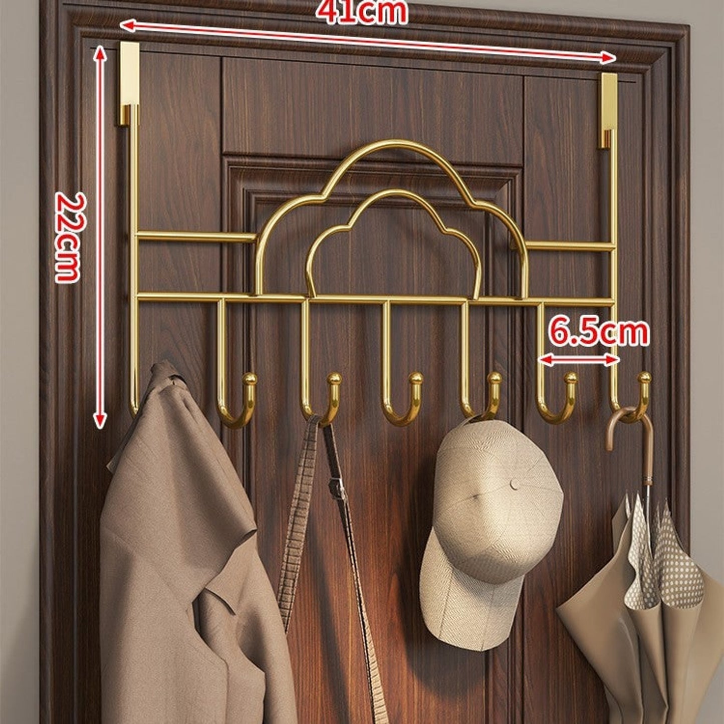 Door Mounted Coat Rack with Streamlined Cloud Shape and Hook - Image 5