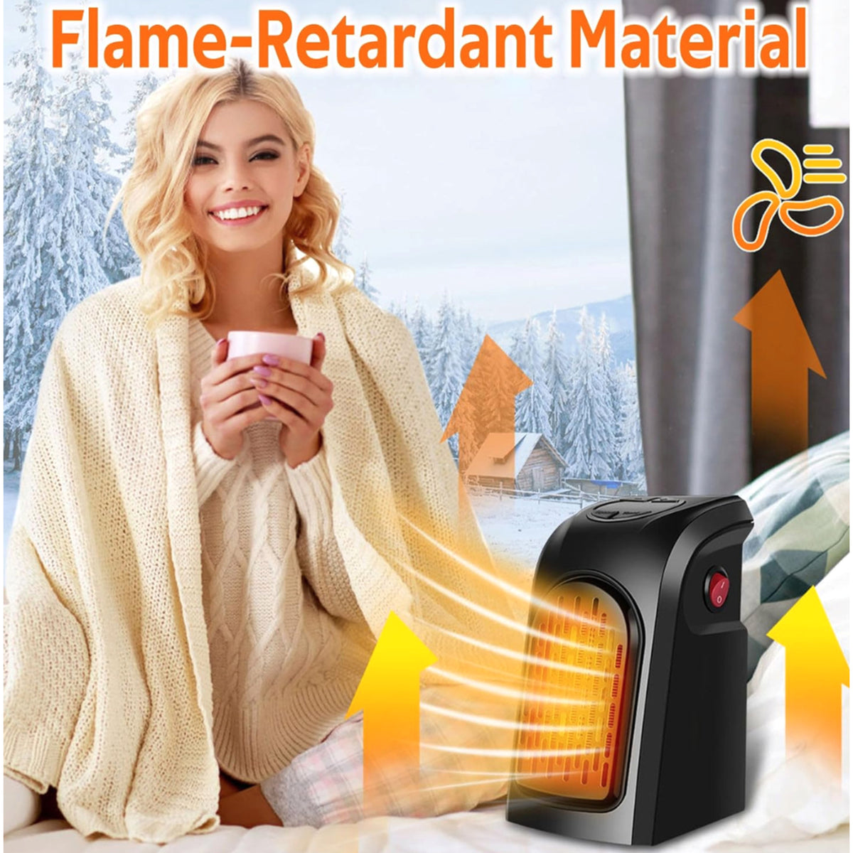 Electric Fan Heater Portable Plug-With Thermostat - Image 8