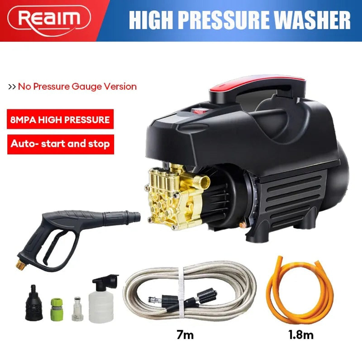Electric High-Pressure Auto Start-Stop High Pressure Washer - Image 1