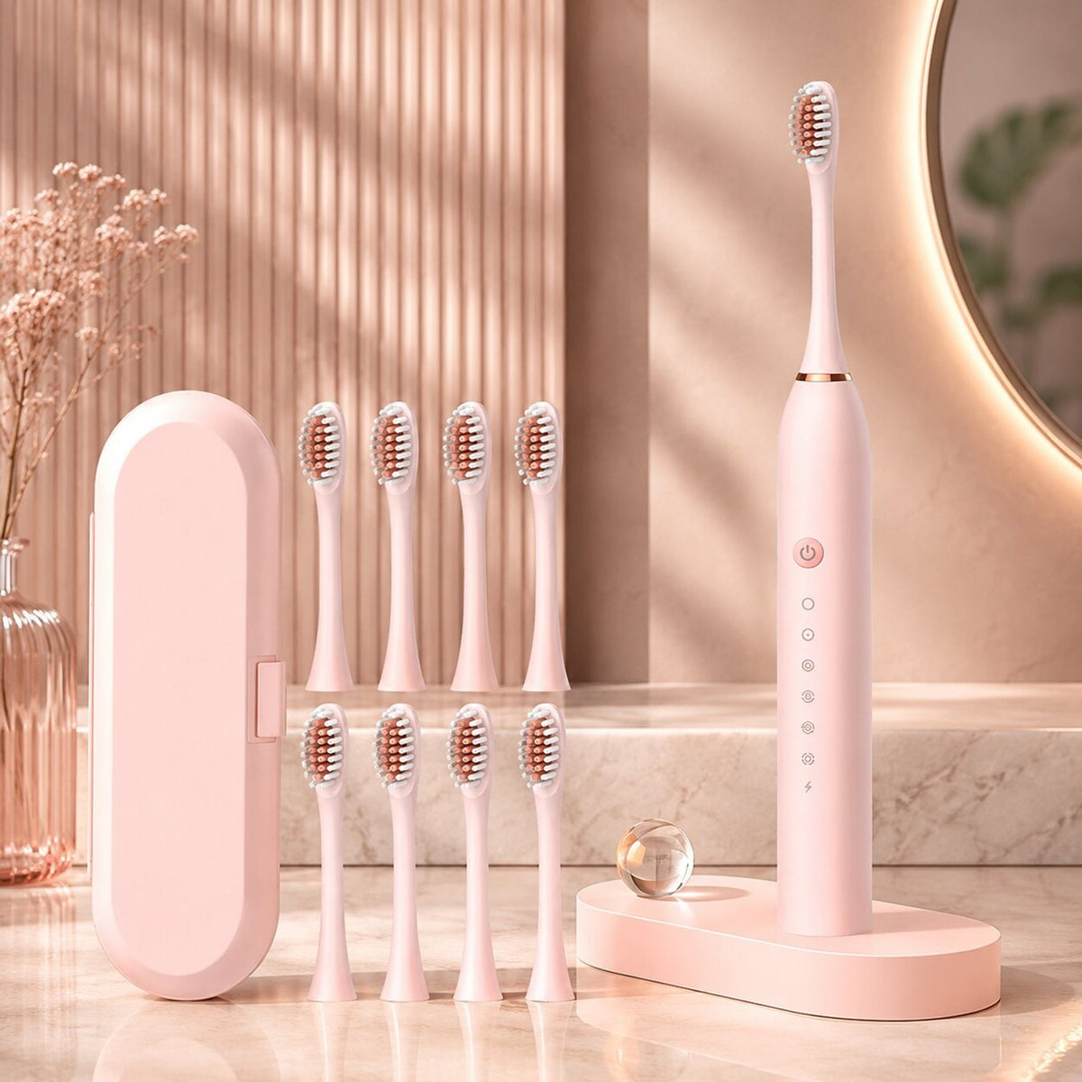 Electric Sonic Toothbrush With 8 Brush Heads Quiet Design USB Charging & Multiple Modes - Image 7