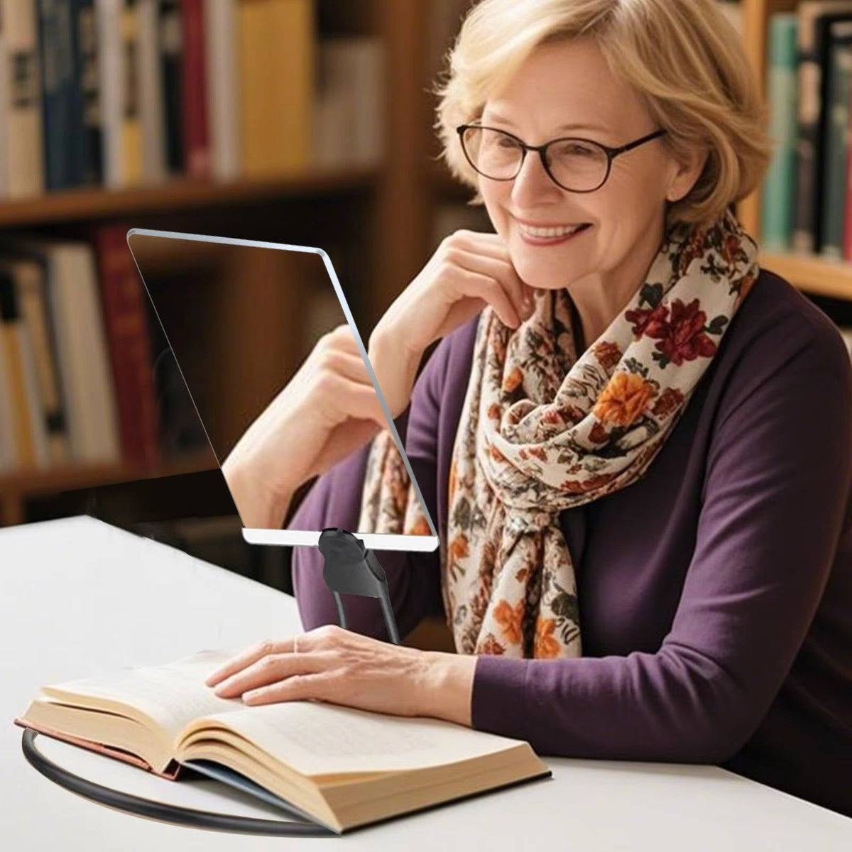 Glass Magnifiers For Reading With Hands-Free 3X Magnification And Magnetic Lens Cover - Image 5