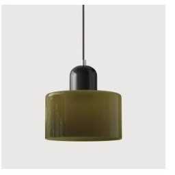Glass Pendant Droplight With Cylindrical Shade - Image 1