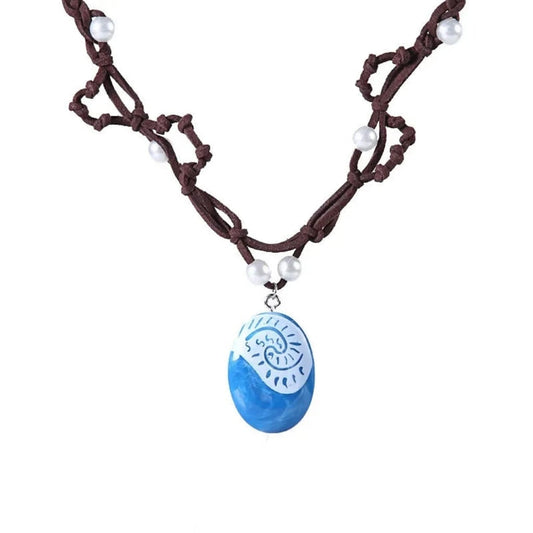 Halloween Princess Costume For Women With Tropical Print Top Grass Skirt And Pendant - Image 2