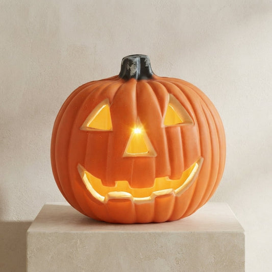 Halloween Pumpkin LED Lantern Battery Operated Decoration With Warm-Colored Glow And Cordless Design - Image 1