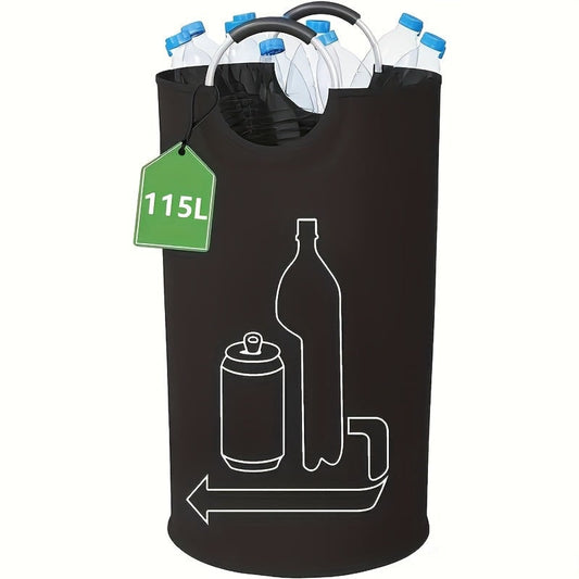 Large Collapsible Storage Bin With Hanging Hooks For Laundry And Recycling - Image 1