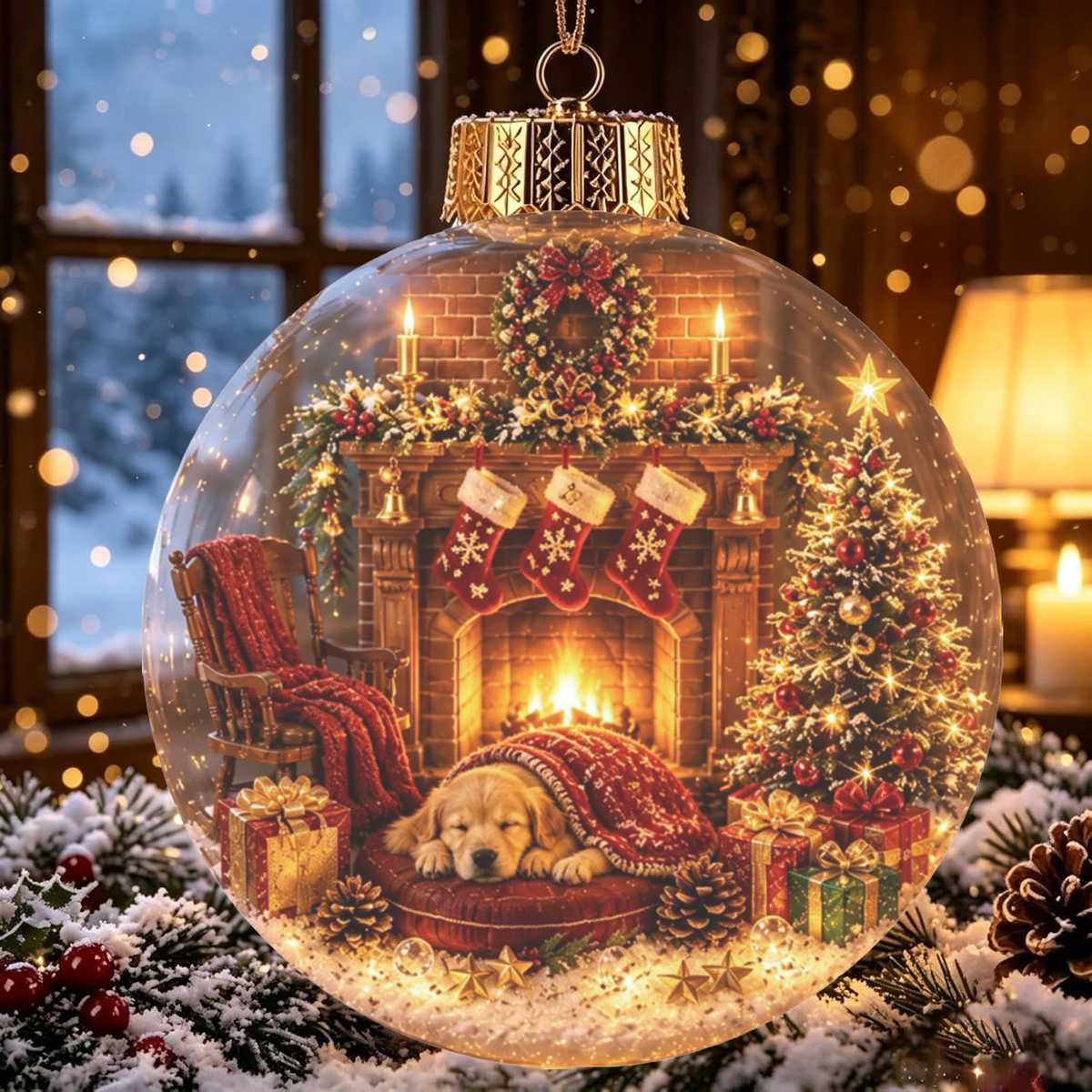 Light Up Glass Ball Christmas Ornament - Image 10