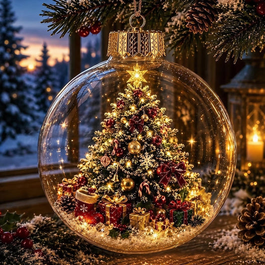 Light Up Glass Ball Christmas Ornament - Image 2