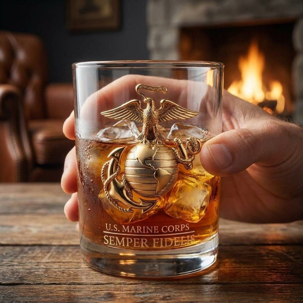 Us Military Whiskey Glass Military Branch Veteran Embossed - Image 4