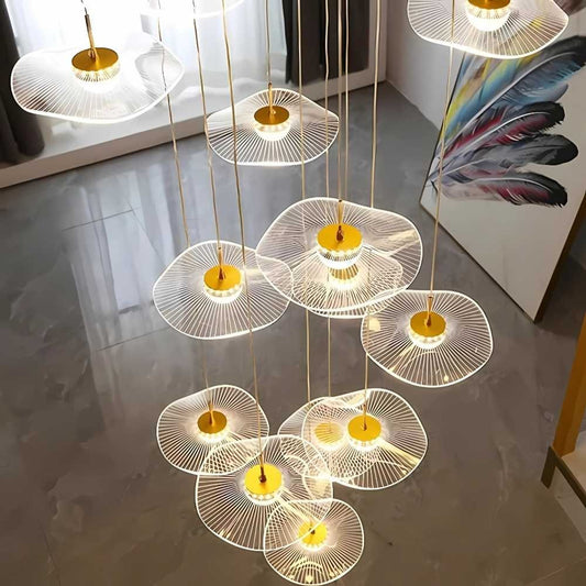 Modern Leaf Design LED Chandelier With Metal Wireframe - Image 2