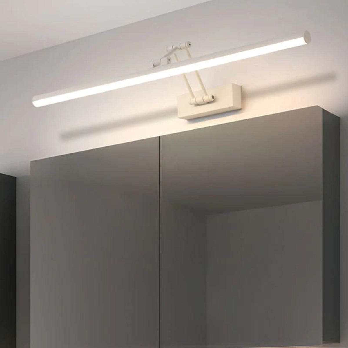 Modern Linear Metal LED Wall Lamp With Mirror Front - Image 8