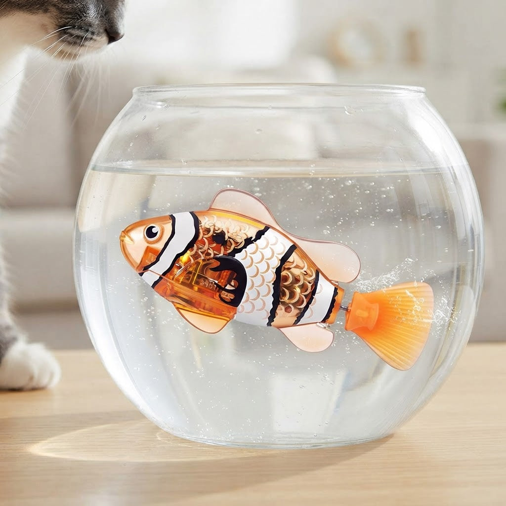 Motion Activated Cat Toy With Light-Up Swimming Fish And Motor Action - Image 6