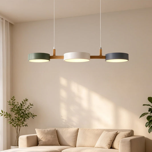 Multi- Wooden Pendant Chandelier With Adjustable Cords - Image 2