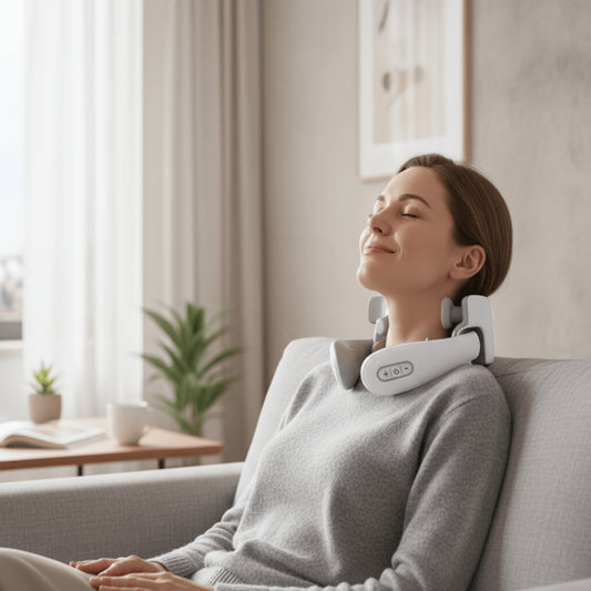 Neck Massager With Heat Vibration And Pulse Therapy Smart Portable Device For Deep Relaxation - Image 2