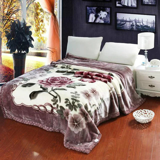 Quilted Plush Weighted Blanket With Floral Pattern - Image 6