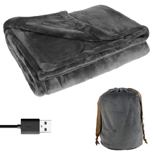 USB Heated Blanket Fleece Throw With Drawstring Bag - Image 3