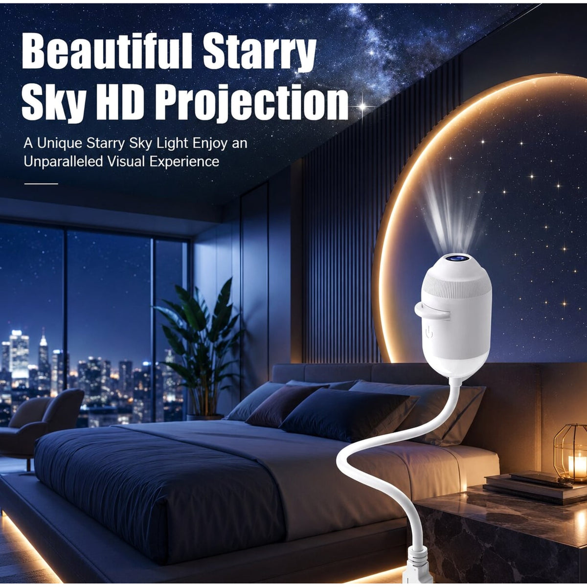 USB Starry Sky Projector With Interchangeable Designs For Bedroom Atmosphere - Image 9