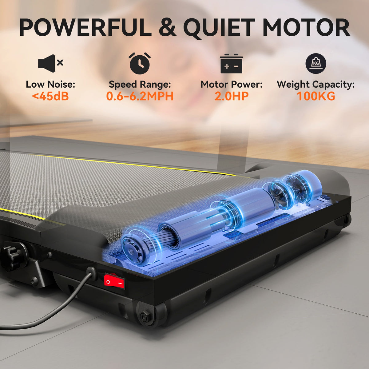 Walking Pad Treadmill With Incline Remote Control And LED Display - Image 9
