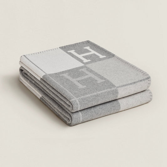 Wool Cashmere Blanket Check Throw Soft - Image 2