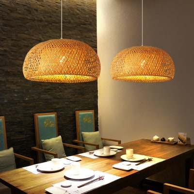 Woven Simple Japanese Bamboo Chandelier - Image 5