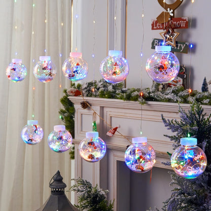 10 Ball LED Christmas Lamp With Festive Figure Designs - Image 2