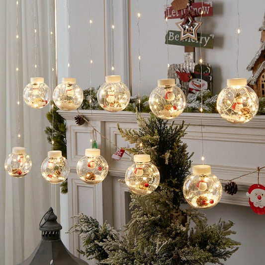 10 Ball LED Christmas Lamp With Festive Figure Designs - Image 3