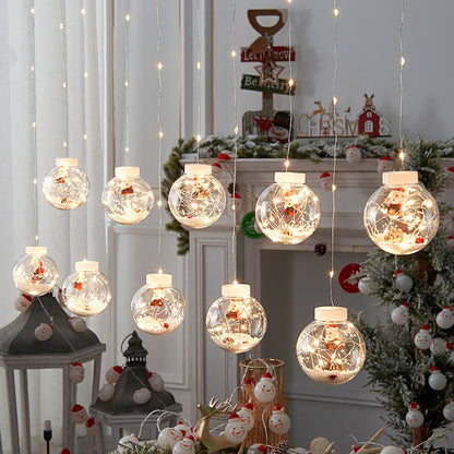 10 Ball LED Christmas Lamp With Festive Figure Designs - Image 4