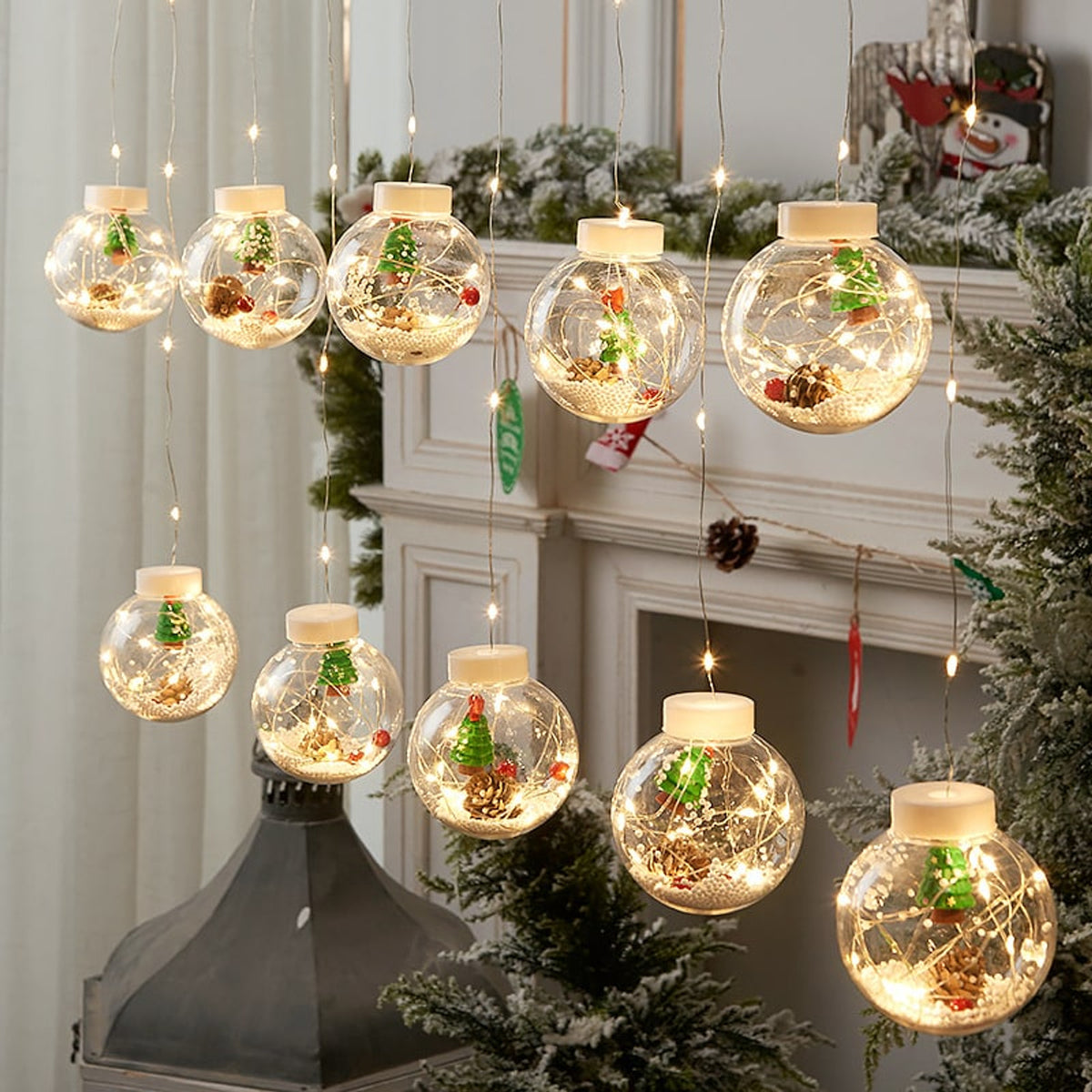 10 Ball LED Christmas Lamp With Festive Figure Designs - Image 6