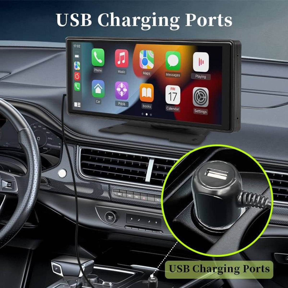 10.26-Inch Wireless Carplay Android Auto Bluetooth Backup Camera Input Car Stereo Touchscreen - Image 4