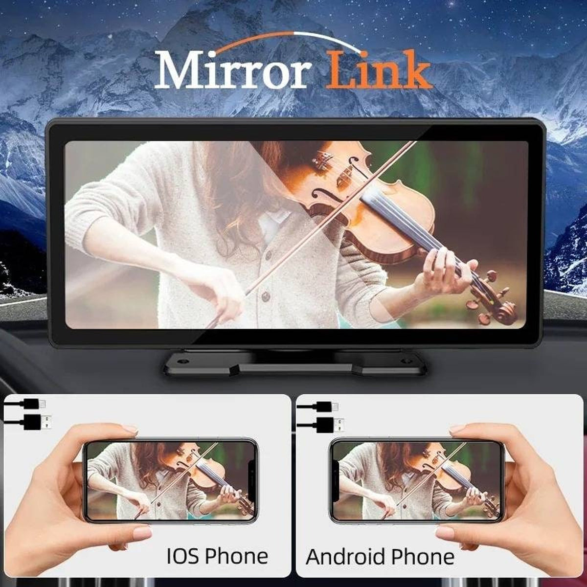 10.26-Inch Wireless Carplay Android Auto Bluetooth Backup Camera Input Car Stereo Touchscreen - Image 8