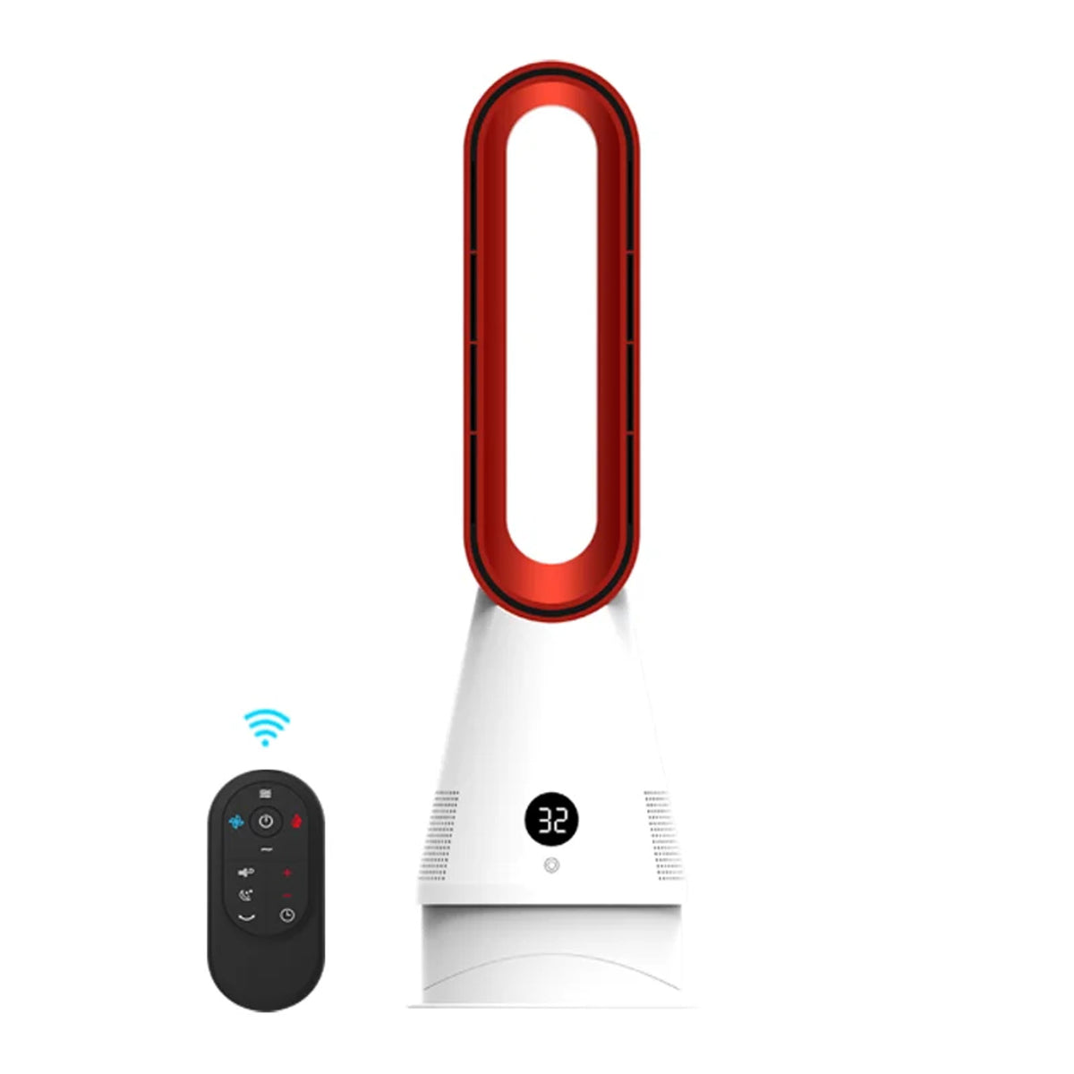 2-in-1 Bladeless Space Heater And Fan With 80° Oscillation Remote Control And Timer - Image 1