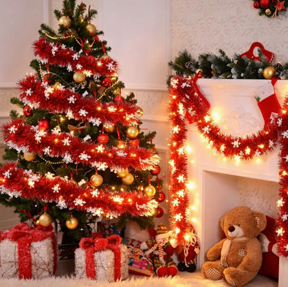 2m Christmas Garland With Hanging Snowflakes - Image 7