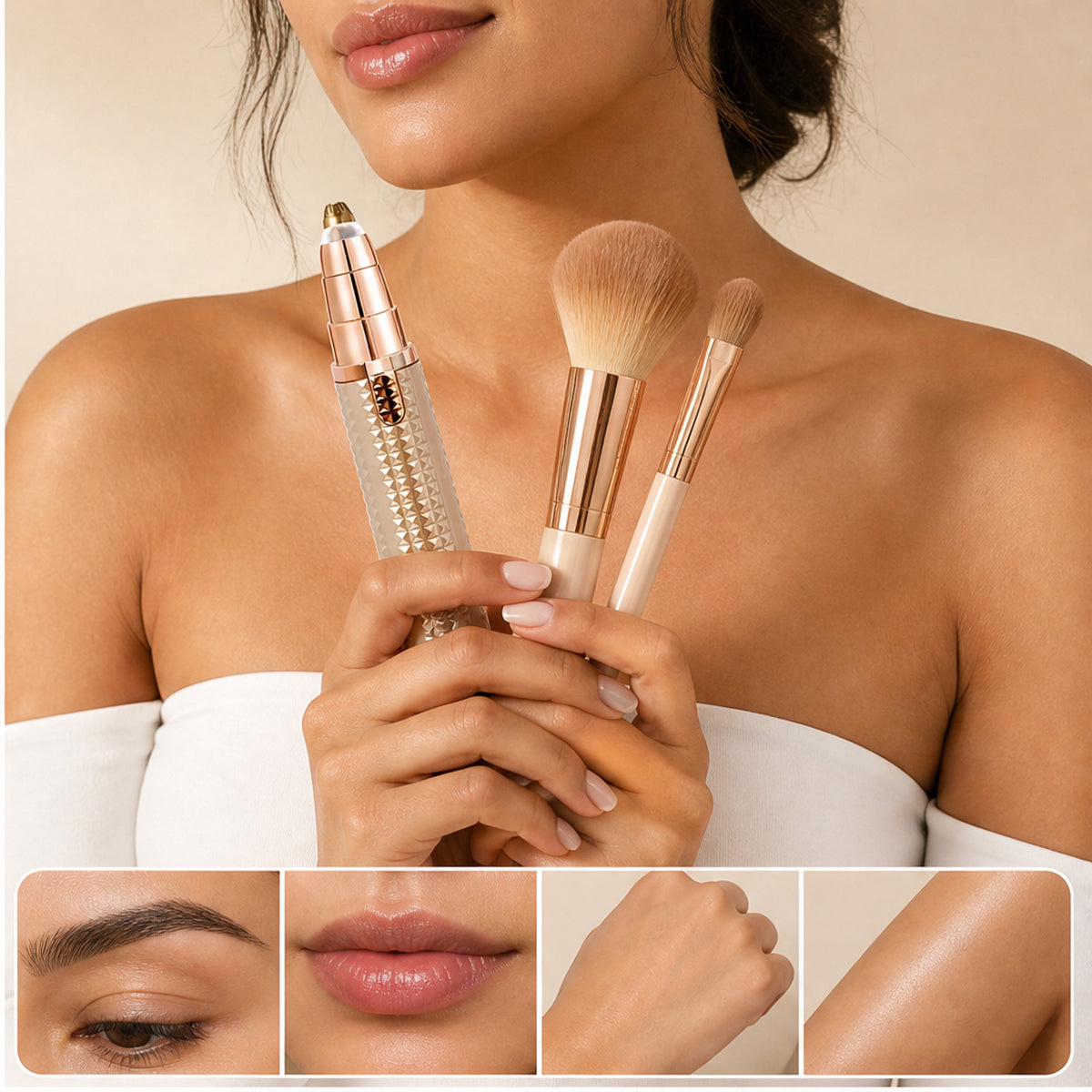 3-in-1 Painless Precision Trimmer For Brows Face And Body - Image 3