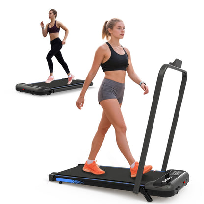 3-in-1 Under Desk Treadmill With Incline Foldable Walking Pad With Handle Bar For Home Jogging - Image 4