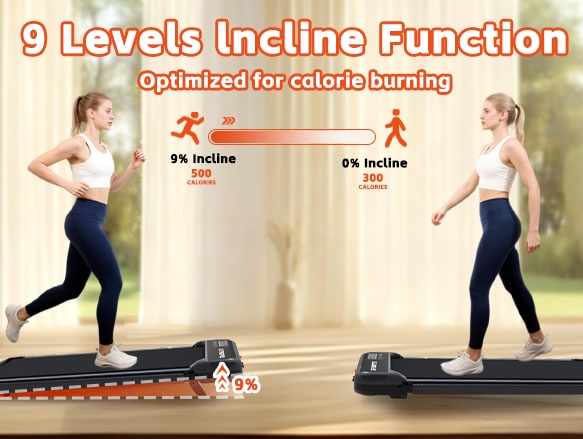 3-in-1 Under Desk Treadmill With Incline Foldable Walking Pad With Handle Bar For Home Jogging - Image 7