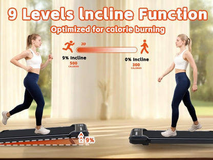 3-in-1 Under Desk Treadmill With Incline Foldable Walking Pad With Handle Bar For Home Jogging - Image 7