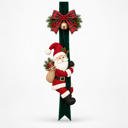 3D And Plaid Cloth Christmas 3D Santa Door Hanging - Image 7