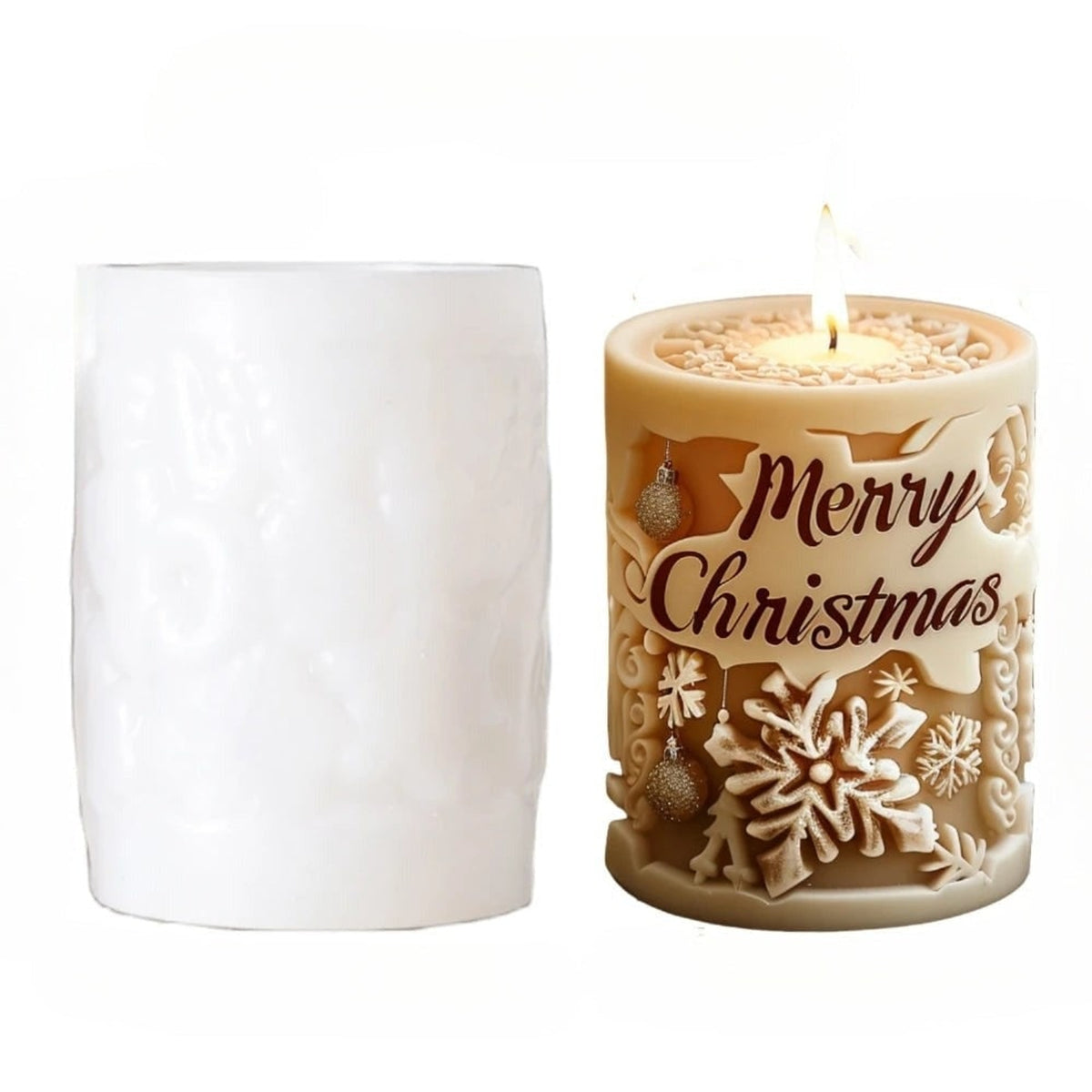 3D Christmas Candle Mold With Elk Snowflake And Christmas Tree Designs - Image 5
