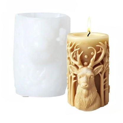 3D Christmas Candle Mold With Elk Snowflake And Christmas Tree Designs - Image 10