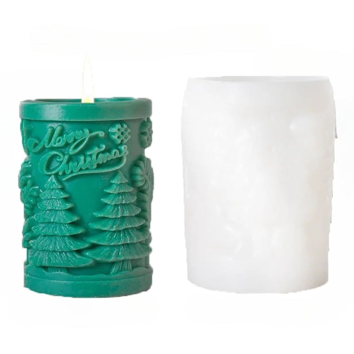 3D Christmas Candle Mold With Elk Snowflake And Christmas Tree Designs - Image 6