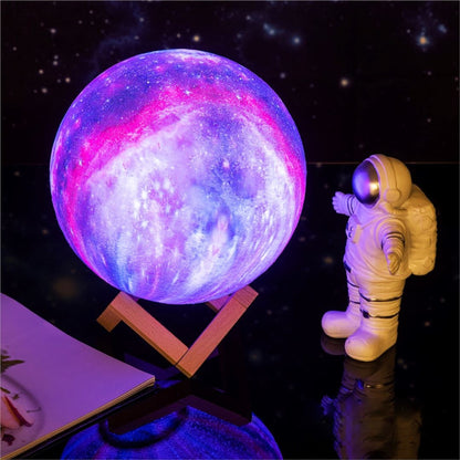 3D Galaxy Moon Lamp With Rechargeable LED Night Light - Image 3